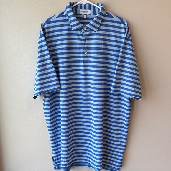 Peter Millar XL blue Striped Polo Shirt - Picture 1 of 6